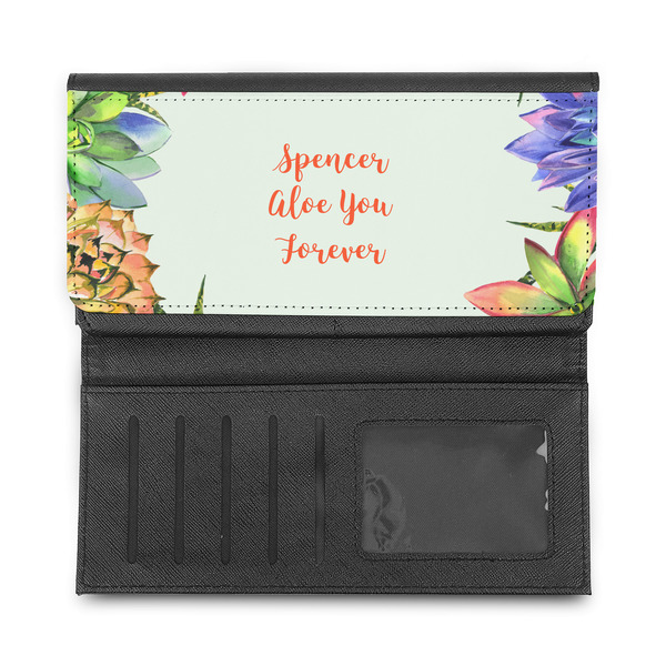 Succulents Ladies Wallet - Half Way Open