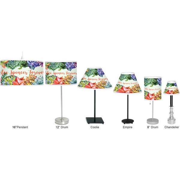 Succulents Lamp Full View Size Comparison