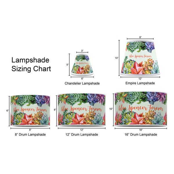 Succulents Lampshade Sizing Chart
