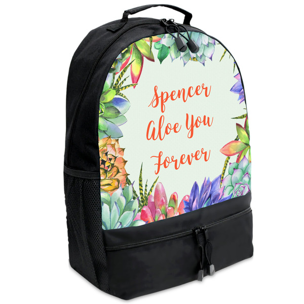 Custom Succulents Backpacks - Black (Personalized)