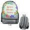Succulents Large Backpack - Gray - Front & Back View