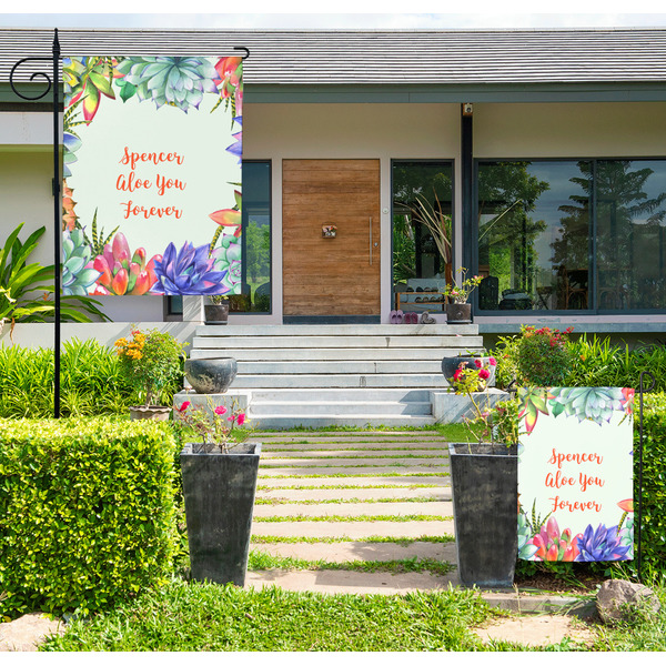 Succulents Large Garden Flag - LIFESTYLE