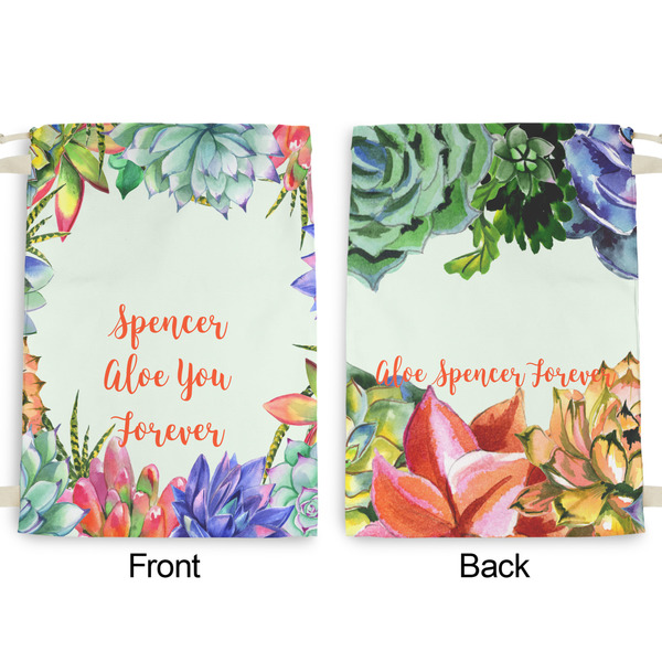 Succulents Large Laundry Bag - Front & Back View