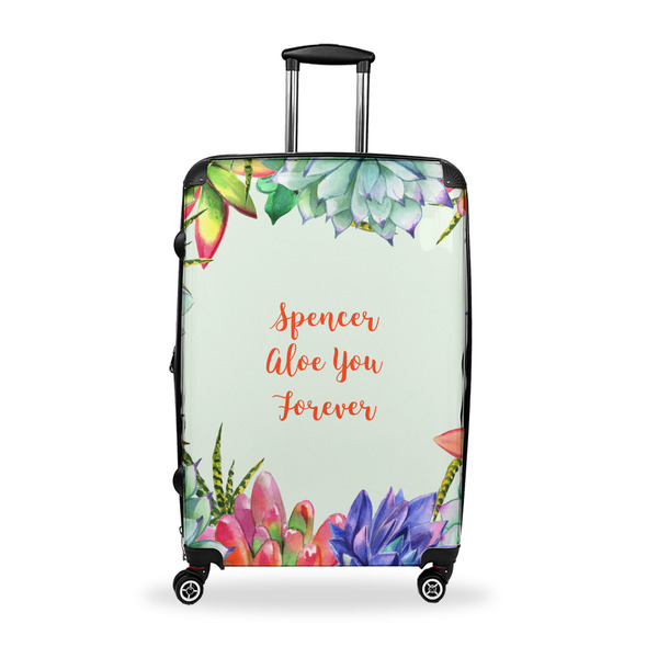 Custom Succulents Suitcase - 28" Large - Checked w/ Name or Text