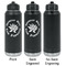 Succulents Laser Engraved Water Bottles - 2 Styles - Front & Back View
