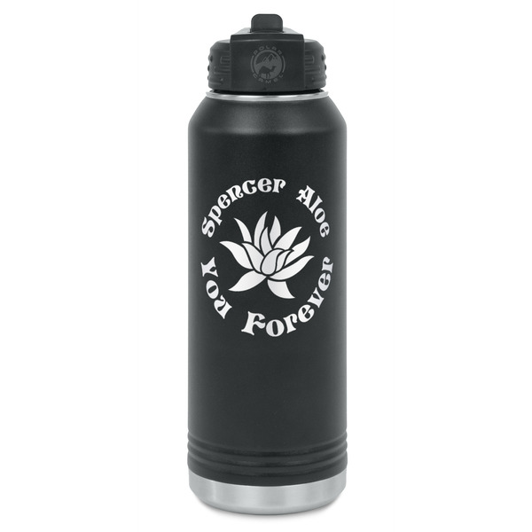 Custom Succulents Water Bottle - Laser Engraved - Front (Personalized)