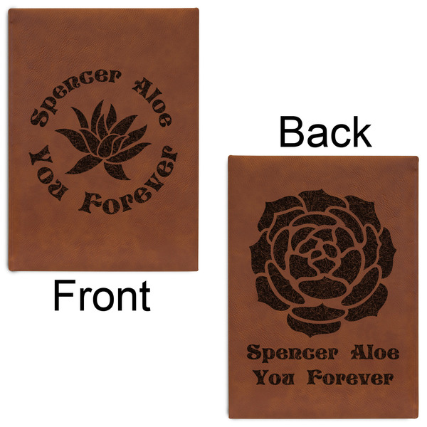 Succulents Leatherette Journals - Large - Double Sided - Front & Back View