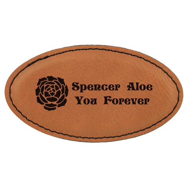 Custom Succulents Leatherette Oval Name Badge with Magnet (Personalized)