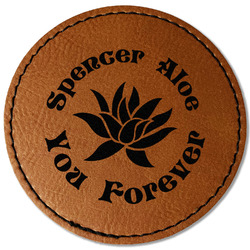 Succulents Faux Leather Iron On Patch - Round (Personalized)