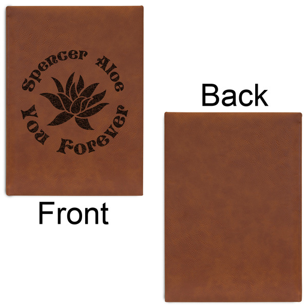 Succulents Leatherette Sketchbooks - Large - Single Sided - Front & Back View