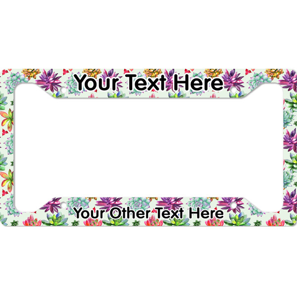 Custom Succulents License Plate Frame - Style A (Personalized)