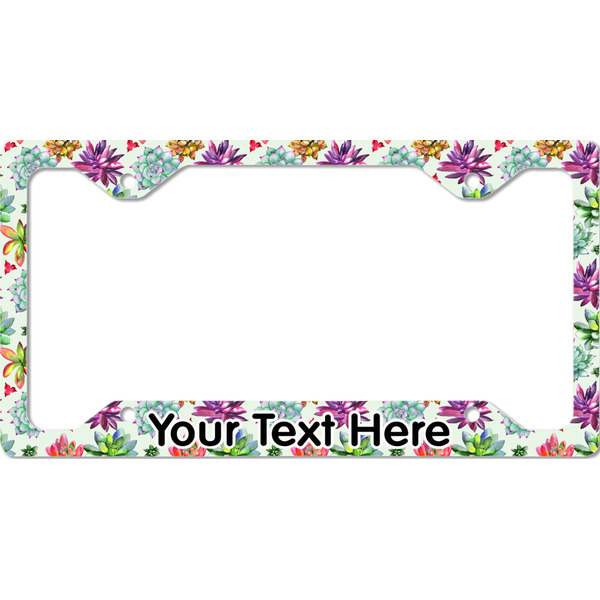 Custom Succulents License Plate Frame - Style C (Personalized)