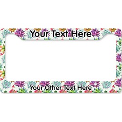 Succulents License Plate Frame - Style B (Personalized)