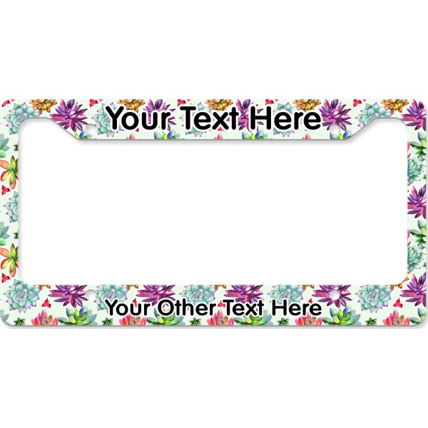 Custom Succulents License Plate Frame - Style B (Personalized)