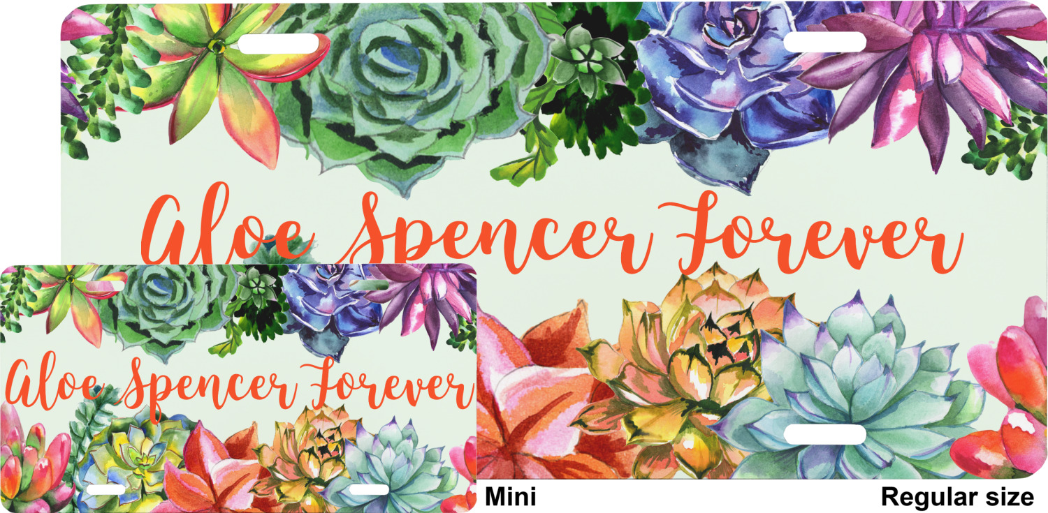 Custom Succulents Front License Plate (Personalized) YouCustomizeIt