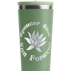 Succulents RTIC Everyday Tumbler with Straw - 28oz - Light Green - Double-Sided (Personalized)