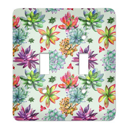 Succulents Light Switch Cover (2 Toggle Plate) (Personalized)
