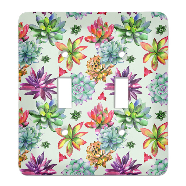 Custom Succulents Light Switch Cover (2 Toggle Plate)