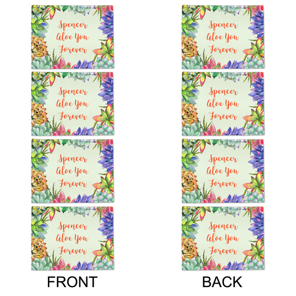 Succulents Linen Placemat - APPROVAL Set of 4 (double sided)