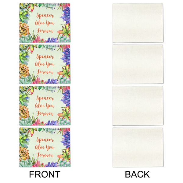 Succulents Linen Placemat - APPROVAL Set of 4 (single sided)