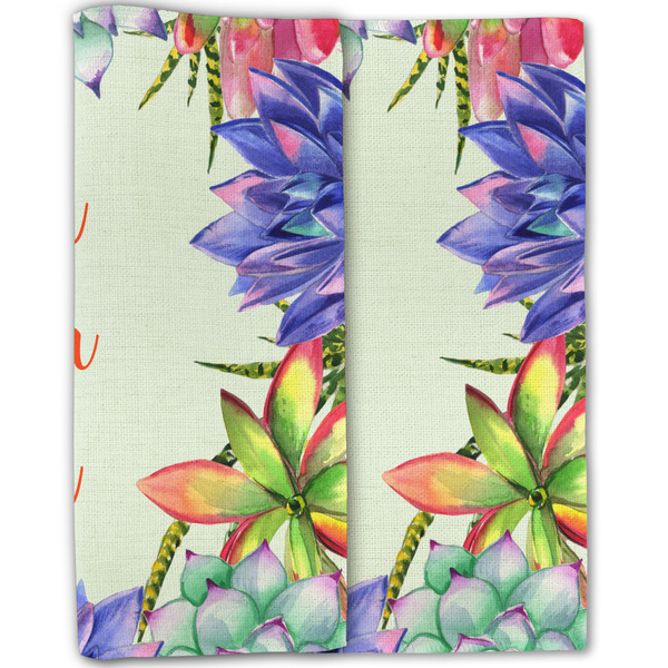 Succulents Linen Placemat - Folded Half (double sided)