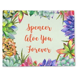 Succulents Single-Sided Linen Placemat - Single w/ Name or Text