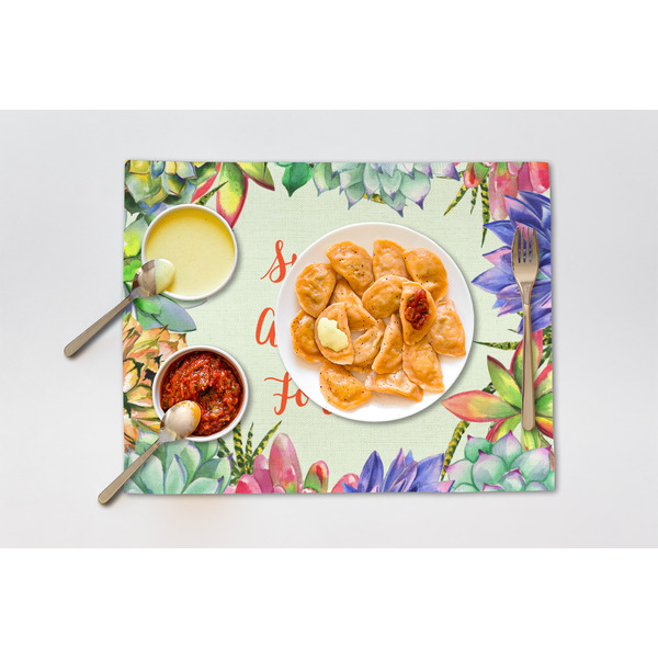 Succulents Linen Placemat - Lifestyle (single)