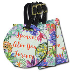 Succulents Plastic Luggage Tag (Personalized)