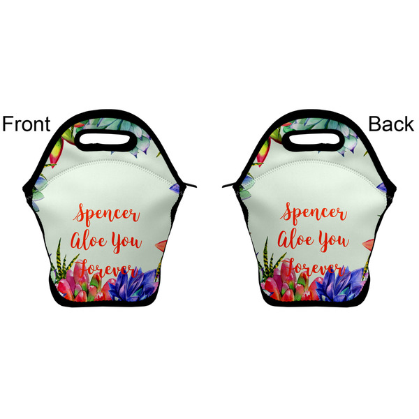 Succulents Lunch Bag - Front and Back