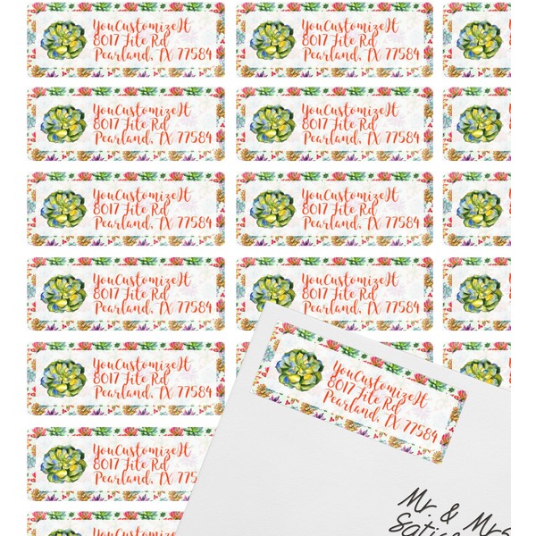 Succulents Mailing Label on Envelope - Multiple Labels