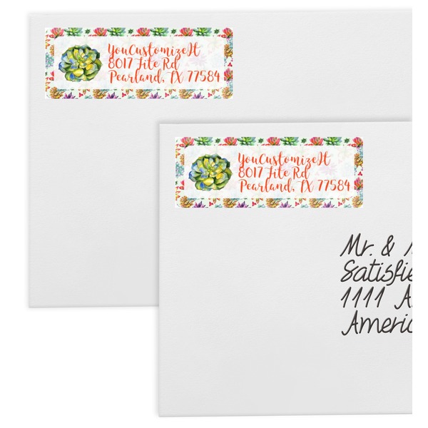 Succulents Mailing Labels - Double Stack Close Up