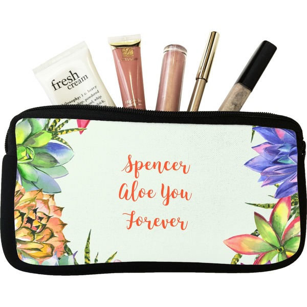 Custom Succulents Makeup / Cosmetic Bag (Personalized)