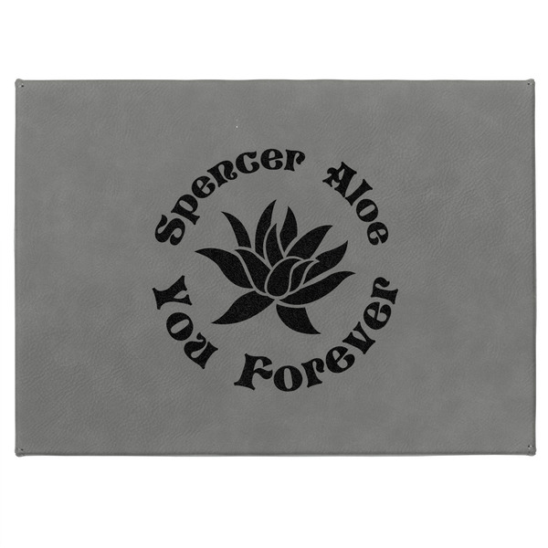 Succulents Medium Gift Box with Engraved Leather Lid - Approval