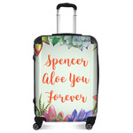 Succulents Suitcase - 24" Medium - Checked (Personalized)