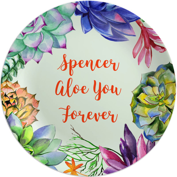 Custom Succulents Melamine Plate (Personalized)