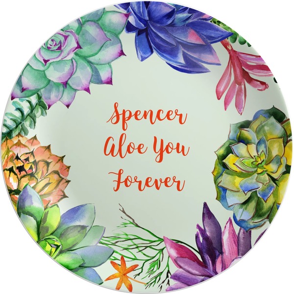 Custom Succulents Melamine Plate (Personalized)