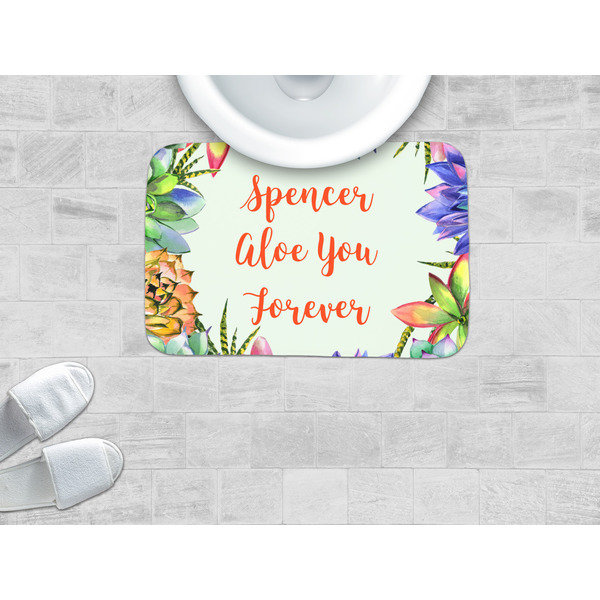 Succulents Memory Foam Bath Mat - LIFESTYLE