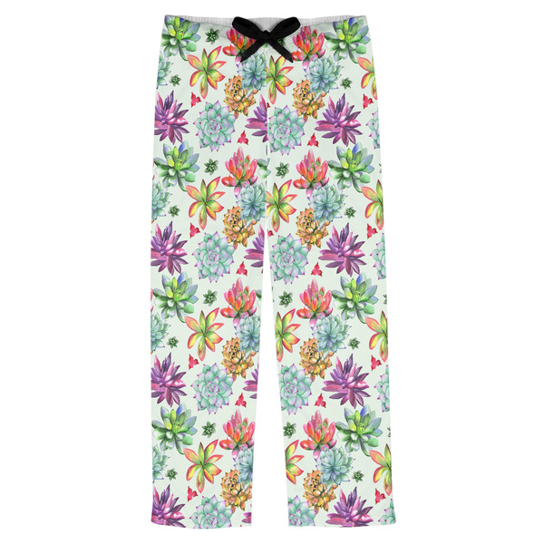 Custom Succulents Mens Pajama Pants - XS