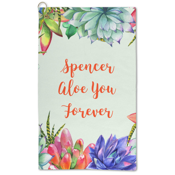 Custom Succulents Microfiber Golf Towel - Large (Personalized)