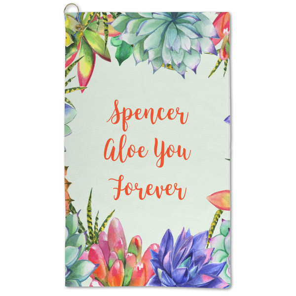 Custom Succulents Microfiber Golf Towel (Personalized)