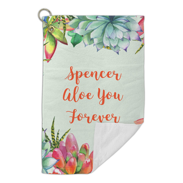 Succulents Microfiber Golf Towels Small - FRONT FOLDED