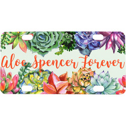 Succulents Mini / Bicycle License Plate (4 Holes) (Personalized)