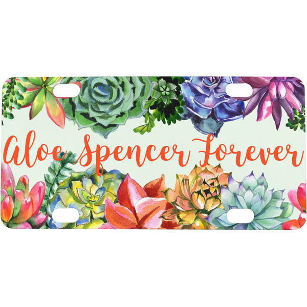 Custom Succulents Mini/Bicycle License Plate (Personalized)