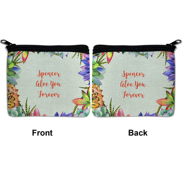 Succulents Neoprene Coin Purse - Front & Back (APPROVAL)