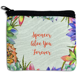 Succulents Rectangular Coin Purse (Personalized)