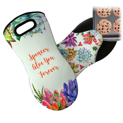 Succulents Neoprene Oven Mitt w/ Name or Text