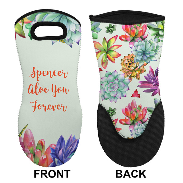 Succulents Neoprene Oven Mitt (Front & Back)