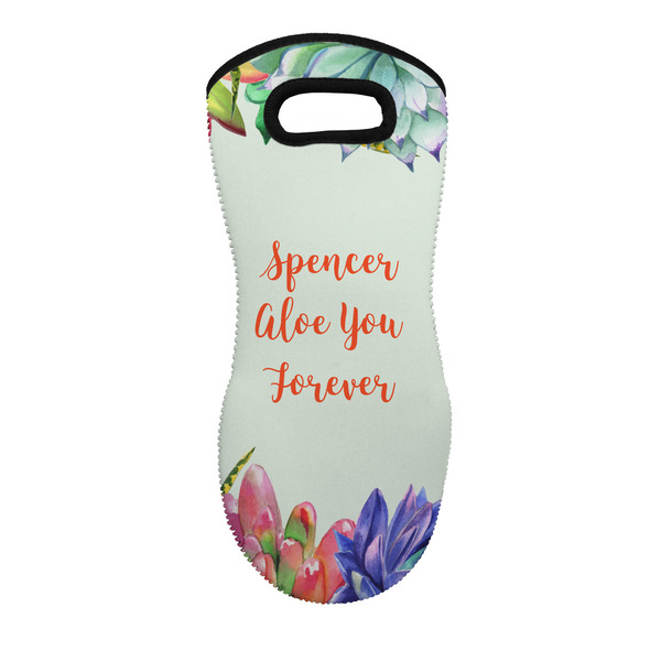 Custom Succulents Neoprene Oven Mitt - Single w/ Name or Text