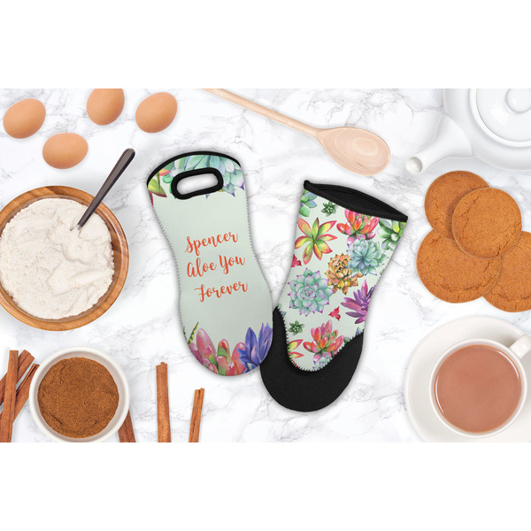 Succulents Neoprene Oven Mitt - Lifestyle Image