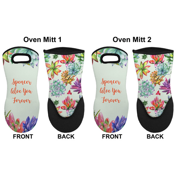 Succulents Neoprene Oven Mitt - Set of 2 - Approval